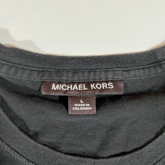 Michael Kors Graphic Spell Out Graphic Black Short Sleeve T-Shirt Men's Large - Picture 4 of 4